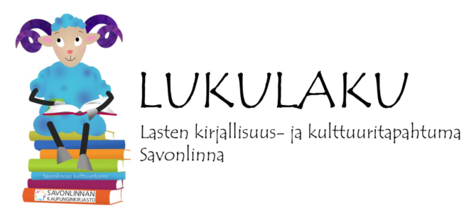 Kuvituskuva, jossa on pässi ja teksti LukuLaku - lasten kirjallisuus- ja kulttuuritapahtuma Savonlinna.