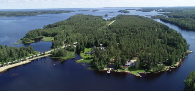 Ilmakuva Savonrannan Kääpäsaaren alueesta